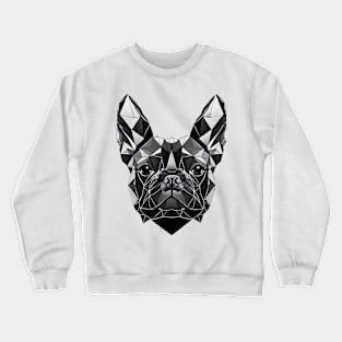 French Bulldog Geometric Portrait - Black Sapphire Crewneck Sweatshirt